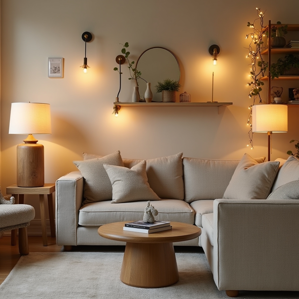 Ambiente domestico con diverse lampade e applique del laboratorio disposte insieme come in un piccolo showroom